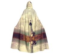 HKHLHLH Old Lighthouse Longue cape à capuche unisexe pour Halloween, déguisement, bal masqué