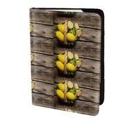 HKHLHLH One Basket Lemons Étui pour passeport 14 cm avec organiseur de cartes de crédit pour voyage, Noir , Taille unique