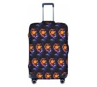 HKHLHLH Planet Printing Housse élastique pour valise avec fermeture éclair latérale invisible protège les bagages de la poussière et des rayures, blanc, XL