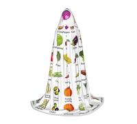 HKHLHLH Présentation de divers légumes sorcière vampire sorcier cape à capuche pour adolescents bal masqué Halloween fête cosplay