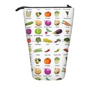 HKHLHLH Présentation de divers légumes trousse à crayons sur pied porte-stylo pochette télescopique Pop Up sac cosmétique sac pour filles, garçons, étudiants, Noir , Taille unique, Organiseur de sac