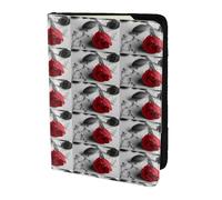 HKHLHLH Red Rose2 Étui de passeport avec organiseur de cartes de crédit pour voyage 14 cm, Noir , Taille unique