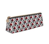 HKHLHLH Red Rose2 Étui en cuir avec fermeture éclair pour enfants pour l'école et le bureau, blanc, Taille unique, Trousse de maquillage