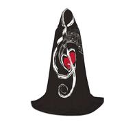 HKHLHLH Symboles musicaux - Costume de sorcière et de vampire - Cape à capuche pour adolescent, bal masqué, Halloween, fête costumée