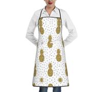 HKHLHLH Tablier de cuisine unisexe à paillettes dorées avec grande poche lavable en machine pour la pâtisserie, le dessin, le barbecue