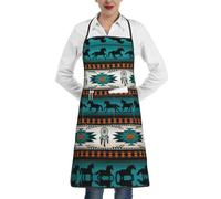 HKHLHLH Tablier de cuisine unisexe motif cheval, tablier imprimé tendance avec grande poche, lavable en machine, pour pâtisserie, dessin, barbecue