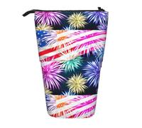 HKHLHLH Trousse à crayons avec drapeau américain patriotique du 4 juillet - Porte-stylo télescopique - Pour filles, garçons, étudiants, Noir , Taille unique, Organiseur de sac