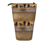 HKHLHLH Trousse à crayons avec support télescopique pour stylos et cosmétiques Motif zombie Pour filles garçons étudiants, Noir , Taille unique, Organiseur de sac