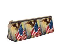 HKHLHLH Trousse à crayons multifonction pour enfants, motif aigle, drapeau américain, pour l'école, le travail, les voyages, blanc, Taille unique, Organiseur de sac