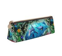 HKHLHLH Trousse à crayons multifonction pour enfants, motif dauphin, poisson, océan, pour l'école, le travail, les voyages, blanc, Taille unique, Organiseur de sac