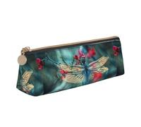 HKHLHLH Trousse à crayons multifonction pour enfants, motif libellule sur la fleur, pour l'école, le travail, les voyages, blanc, Taille unique, Organiseur de sac