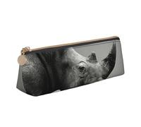 HKHLHLH Trousse à crayons multifonction pour enfants, motif rhinocéros d'Afrique du Sud, pour l'école, le travail, les voyages, blanc, Taille unique, Organiseur de sac