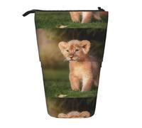HKHLHLH Trousse à crayons télescopique avec motif lion artistique pour filles, garçons, étudiants, Noir , Taille unique, Organiseur de sac