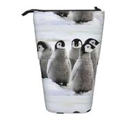 HKHLHLH Trousse à crayons télescopique avec motif pingouin empereur - Pour filles, garçons, étudiants, Noir , Taille unique, Organiseur de sac