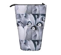 HKHLHLH Trousse à crayons télescopique avec motif pingouin mignon - Pour filles, garçons, étudiants, Noir , Taille unique, Organiseur de sac