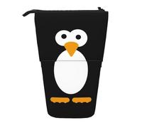 HKHLHLH Trousse à crayons télescopique avec motif pingouin mignon - Pour filles, garçons, étudiants, Noir , Taille unique, Organiseur de sac