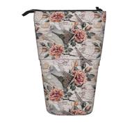 HKHLHLH Trousse à crayons télescopique avec motif Tour Eiffel et fleurs de Paris pour filles, garçons, étudiants, Noir , Taille unique, Organiseur de sac