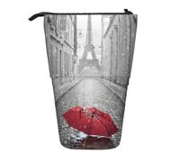 HKHLHLH Trousse à crayons télescopique avec motif Tour Eiffel Paris Street Rouge, Noir , Taille unique, Organiseur de sac