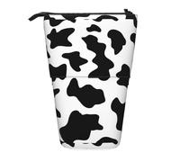 HKHLHLH Trousse à crayons télescopique avec motif vache noire et blanche - Pour filles, garçons, étudiants, Noir , Taille unique, Organiseur de sac