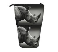 HKHLHLH Trousse télescopique avec motif Rhino d'Afrique du Sud, pour filles, garçons, étudiants, Noir , Taille unique, Organiseur de sac