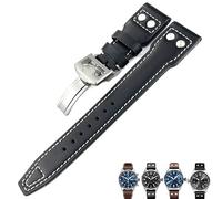 HKIDKK 20mm 21mm 22mm Bracelet De Montre En Cuir Noir Bleu Brun Montre Bande pour IWC PILOOT Mark PORTUGIESER PORTOFINO pour Hommes Bracelet, 21mm, Agate