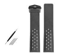 HKIDKK Bracelet de montre 22 mm en cuir véritable pour homme avec boucle déployante en nubuck, 22mm, Agate