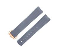 HKIDKK Bracelet de montre de rechange en caoutchouc fluorescent FKM pour Omega Strap 20 mm pour Seamaster 300 Plongée Boucle pliable en acier inoxydable, 20 mm, Agate