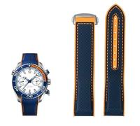 HKIDKK Bracelet de montre en caoutchouc et nylon pour homme Omega Seamaster Planet Ocean 20 mm et 22 mm, 22mm, Agate