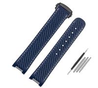 HKIDKK Bracelet de montre en caoutchouc et silicone pour Omega Seamaster 300 AT150 Aqua Terra Ultra Light 8900 Boucle en acier Bleu 20 mm 21 mm, 21mm, Agate