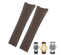 HKIDKK Bracelet de montre en caoutchouc et silicone pour Patek Philippe PP 5711 5712G Nautilus 25 mm Noir Bleu Marron Bracelet de sport pour homme, 25 mm, Agate
