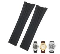 HKIDKK Bracelet de montre en caoutchouc et silicone pour Patek Philippe PP 5711 5712G Nautilus 25 mm Noir Bleu Marron Bracelet de sport pour homme, 25 mm, Agate