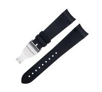 HKIDKK Bracelet de montre en caoutchouc fluoro 22 mm spécial pour bracelet Tudor Bay GMT avec extrémité incurvée et boucle déployante Cadran de 41 mm, 22MM, Agate