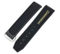 HKIDKK Bracelet de montre en caoutchouc pour Omega Speedmaster 20 mm 22 mm Boucle déployante en acier inoxydable, 20 mm, Agate