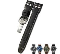 HKIDKK Bracelet de montre en cuir de vachette à rivets pour montre IWC Big Pilot IW5009 SPITFIRE IW3777 Le Petit Prince Mark 20 mm, 21 mm, 22 mm, 21mm