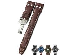 HKIDKK Bracelet de montre en cuir de vachette à rivets pour montre IWC Big Pilot IW5009 SPITFIRE IW3777 Le Petit Prince Mark 20 mm, 21 mm, 22 mm, 21mm
