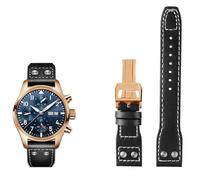 HKIDKK Bracelet de montre en cuir véritable 21 mm 22 mm pour IWC Big Pilot Flamethrower Little Prince Mark Strap Willow Nail Bracelet, 20 mm, Agate