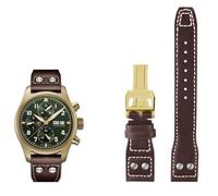 HKIDKK Bracelet de montre en cuir véritable 21 mm 22 mm pour IWC Big Pilot Flamethrower Little Prince Mark Strap Willow Nail Bracelet, 21mm, Agate
