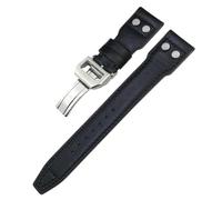 HKIDKK Bracelet de montre en cuir véritable à rivets 20 mm, 21 mm, 22 mm pour IWC Big Pilot IW377714 Spitfire Bracelet en cuir de vache marron, 21mm