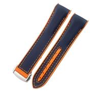 HKIDKK Bracelet de montre en nylon et caoutchouc avec extrémités incurvées Bleu Rouge 21 mm 22 mm Convient pour Omega Seamaster 300 Planet Ocean AT150, 20 mm, Agate