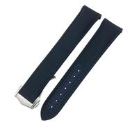 HKIDKK Bracelet de montre en nylon haute densité avec boucle déployante 20 mm 21 mm pour Omega Aqua Terra 150 Seamaster 007 Moonwatch 19 mm Bleu, 20 mm