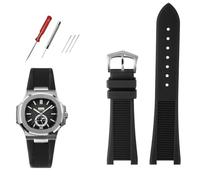 HKIDKK Bracelet de montre en silicone fluoré de qualité pour Patek Philippe Sport Elegant Nautilus Series 5711/5712/5980 étanche Bracelet de montre pour homme, 25mm-13mm, Agate