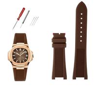HKIDKK Bracelet de montre en silicone fluoré de qualité pour Patek Philippe Sport Elegant Nautilus Series 5711/5712/5980 étanche Bracelet de montre pour homme, 25mm-13mm, Agate