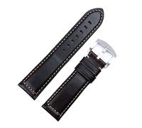 HKIDKK Bracelet de montre italien vintage en cuir ciré 18 mm, 20 mm, 22 mm, 24 mm, 22mm, Agate