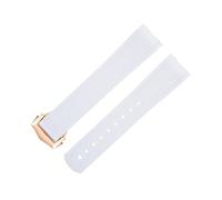 HKIDKK Bracelet de rechange FKM en caoutchouc fluorescent avec extrémité incurvée pour Omega Seamaster 300 - Boucle déployante en acier inoxydable - 20 mm, 20 mm, Agate