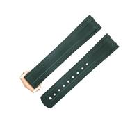 HKIDKK Bracelet de rechange FKM en caoutchouc fluorescent avec extrémité incurvée pour Omega Seamaster 300 - Boucle déployante en acier inoxydable - 20 mm, 20 mm, Agate