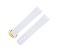 HKIDKK Bracelet de rechange FKM en caoutchouc fluorescent avec extrémité incurvée pour Omega Seamaster 300 - Boucle déployante en acier inoxydable - 20 mm, 20 mm, Agate