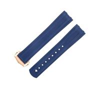 HKIDKK Bracelet de rechange FKM en caoutchouc fluorescent avec extrémité incurvée pour Omega Seamaster 300 - Boucle déployante en acier inoxydable - 20 mm, 20 mm, Agate