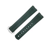 HKIDKK Bracelet de rechange FKM en caoutchouc fluorescent avec extrémité incurvée pour Omega Seamaster 300 - Boucle déployante en acier inoxydable - 20 mm, 20 mm, Agate