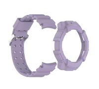 HKIDKK Coque en silicone pour Samsung Galaxy Watch 7, 40mm 44mm, étui de protection blindé, étui 2 en 1(Purple,Watch7 40mm)