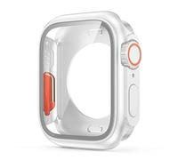 HKIDKK Couvercle de protection d'écran pour Apple Watch S10 46MM S10 42MM 45mm 44mm 40mm 41mm, boîtier de pare-chocs avant et arrière en PC rigide iwatch 10 9 8 7 SE 6 5 4 changement(White,44mm)